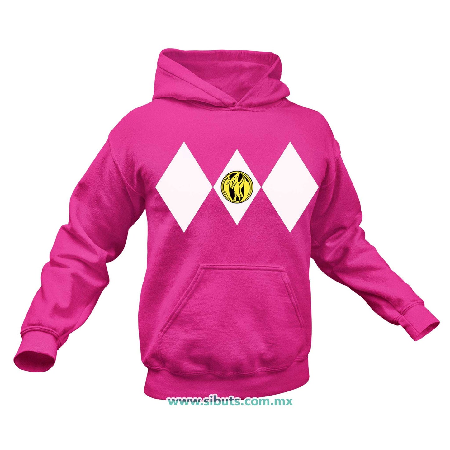Sudadera Hombre Gorro Power Ranger Fucsia