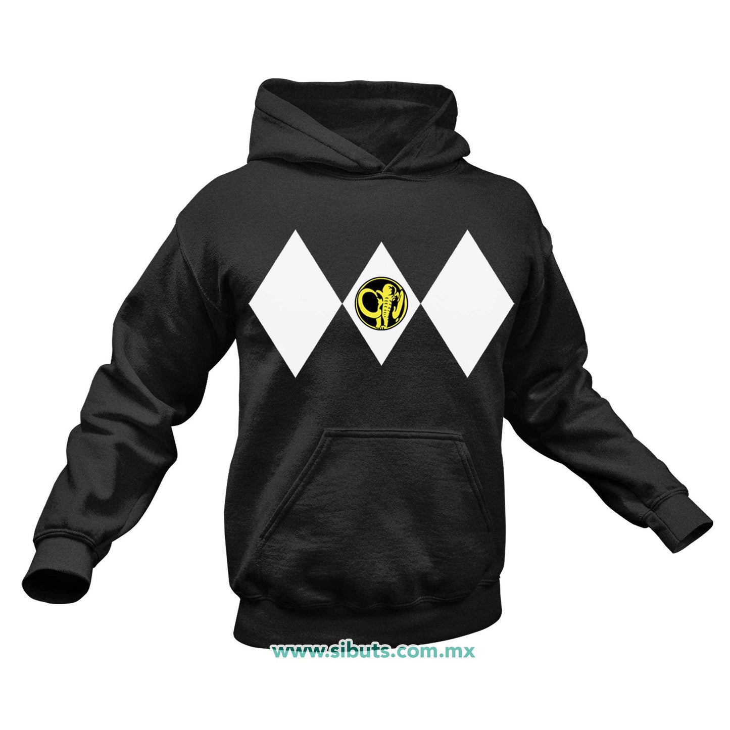 Sudadera Hombre Gorro Power Ranger Negro