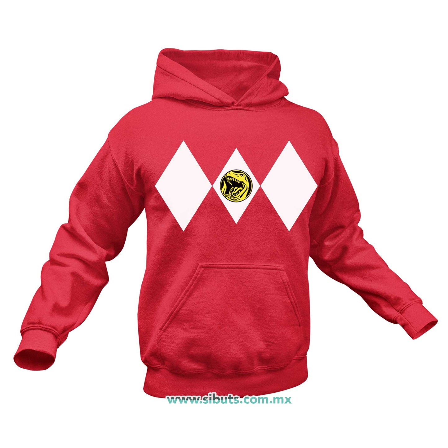 Sudadera Hombre Gorro Power Ranger Rojo