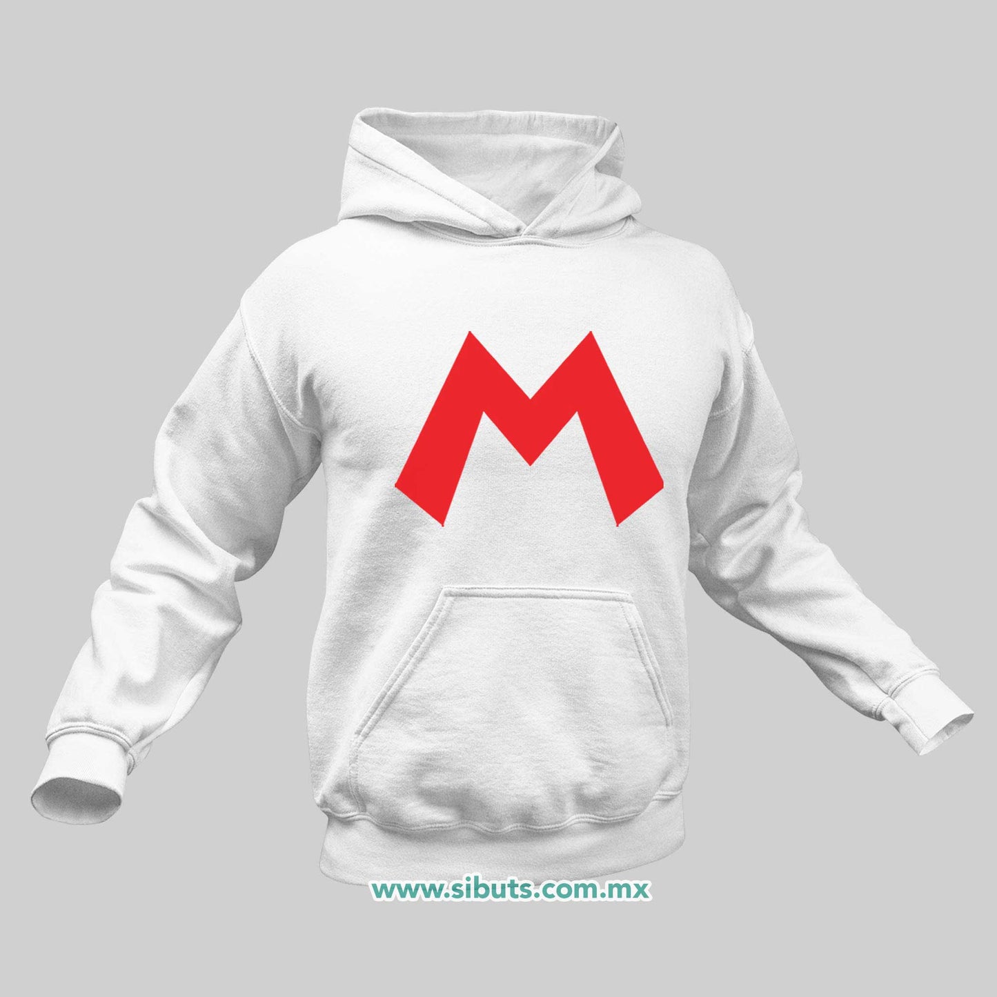 Sudadera Hombre Gorro Super Mario Bross Rojo