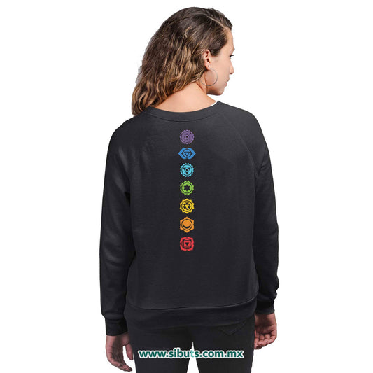 Sudadera Mujer Cuello Redondo Namaste Chakras