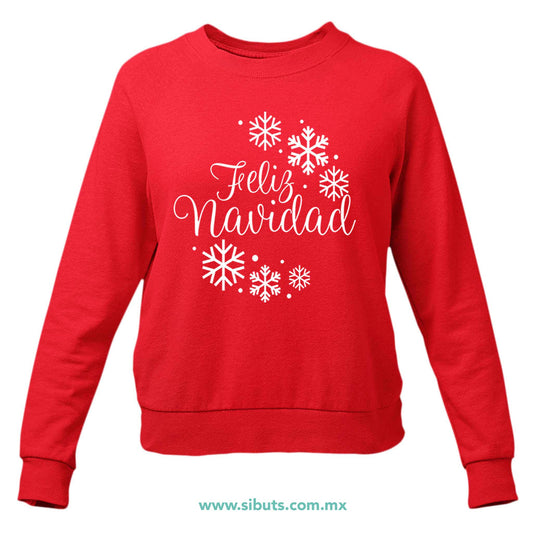 Sudadera Mujer Cuello Redondo Feliz Navidad