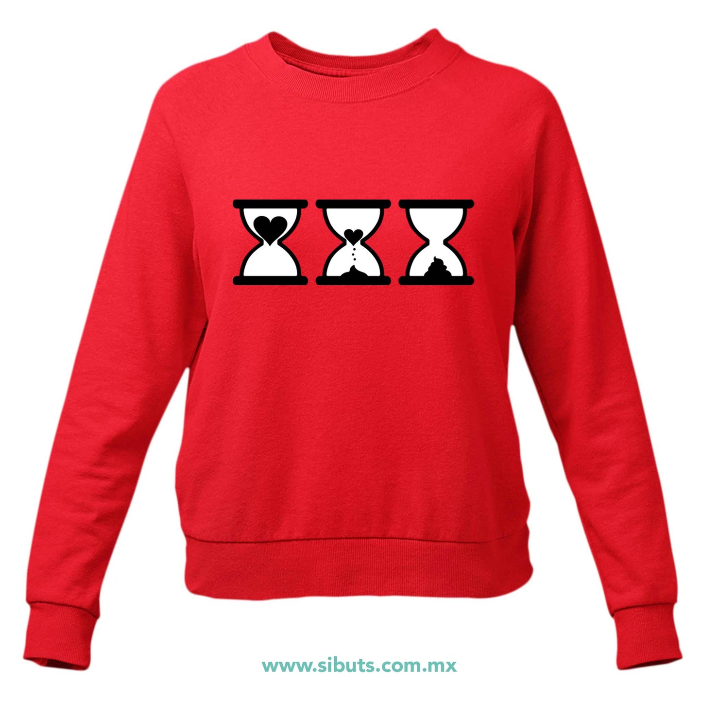 Sudadera Mujer Cuello Redondo San Valentin Reloj De Arena Desamor