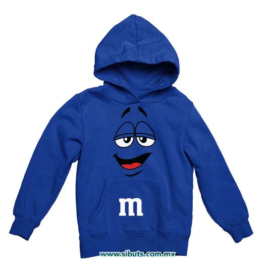 Sudadera Niño Gorro Chocolate M&M Azul