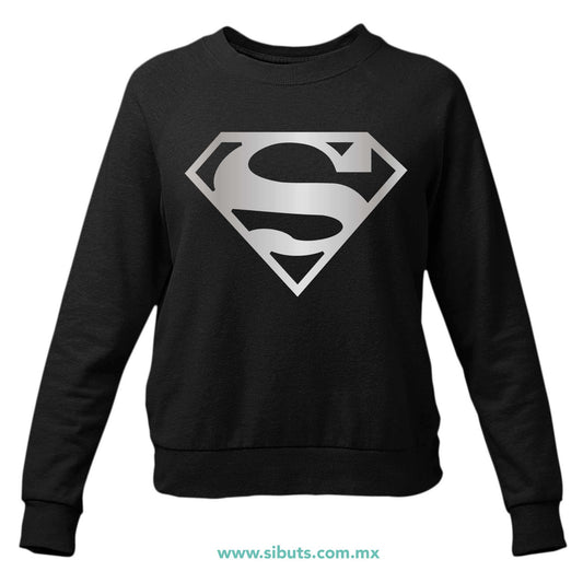 Sudadera Mujer Cuello Redondo Superman Silver