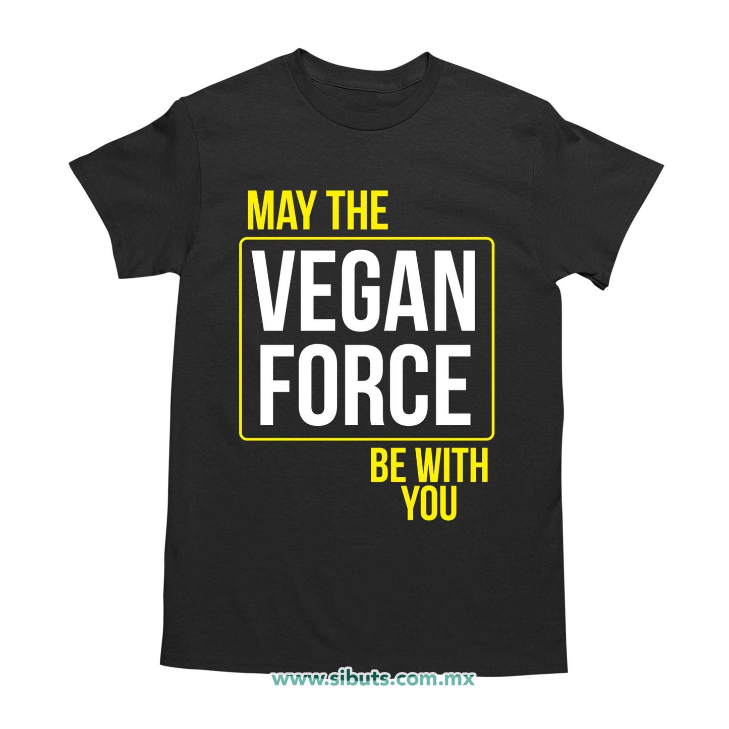 Playera Hombre May The Vegan Force Be With You Vegano