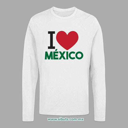 Playera Hombre Manga Larga I Love México