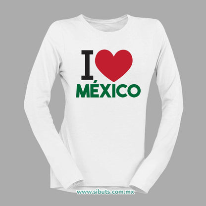 Playera Mujer Manga Larga I Love México