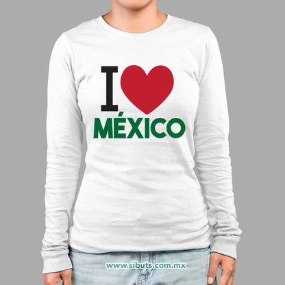 Playera Mujer Manga Larga I Love México