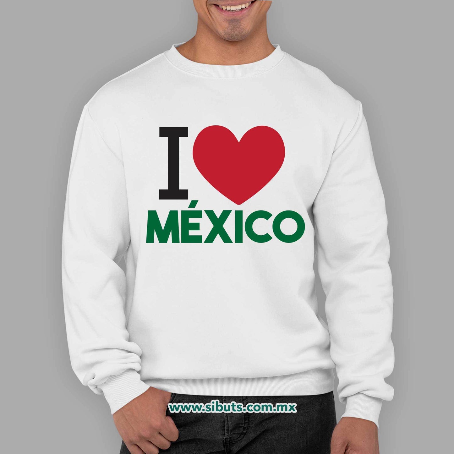 Sudadera Hombre Cuello Redondo I Love México