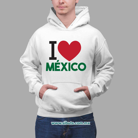 Sudadera Hombre Gorro I Love México