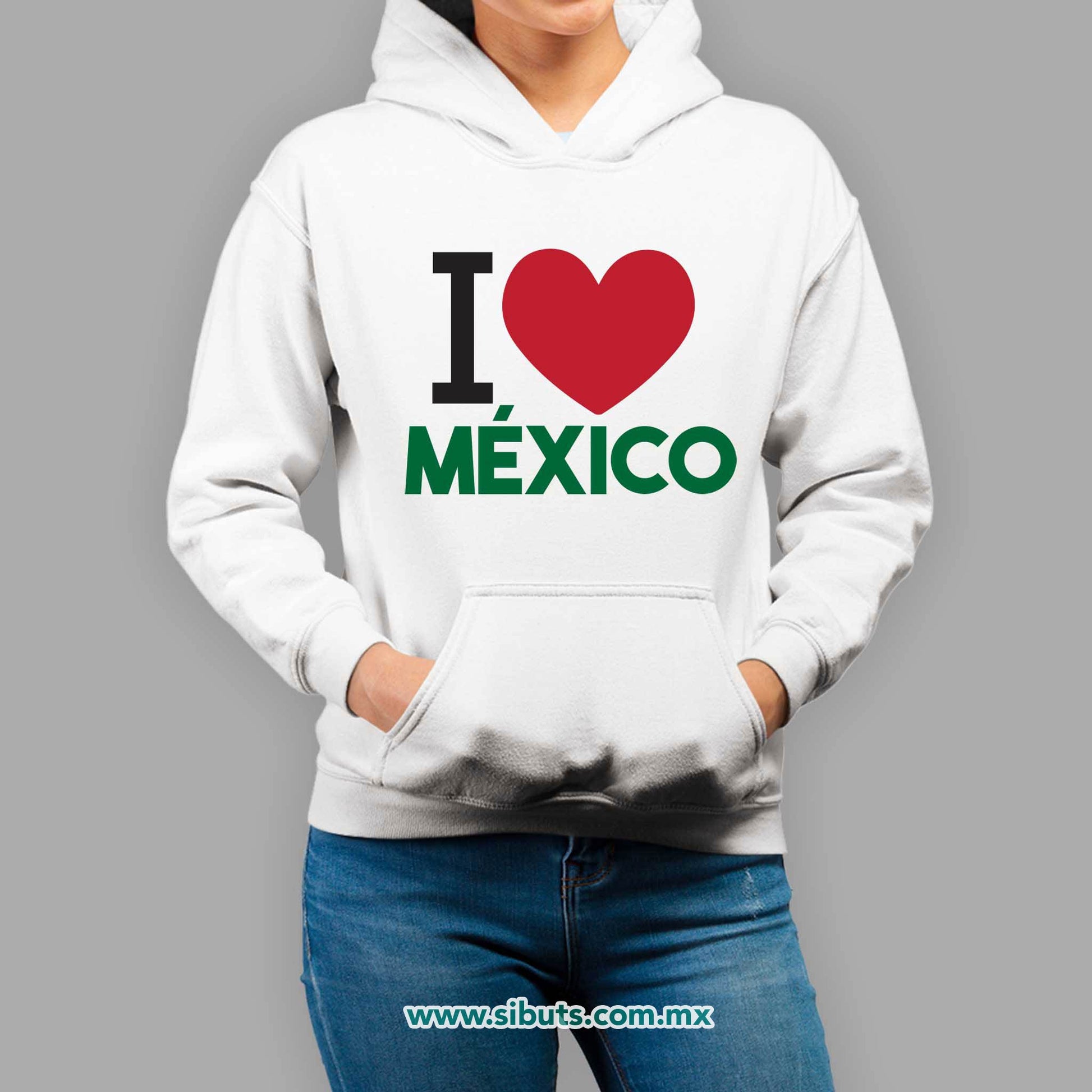 Sudadera Mujer Gorro I Love México