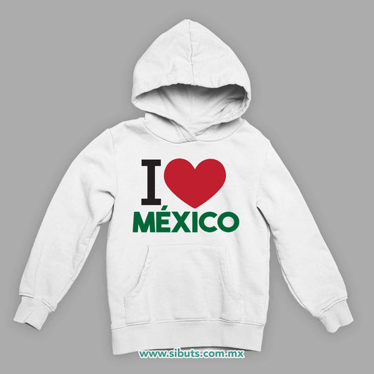 Sudadera Niño Gorro I Love México