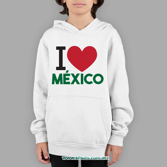 Sudadera Niño Gorro I Love México