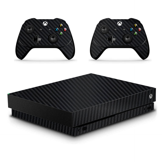 Skin Autoadherible Xbox One X Fibra Carbono Negro