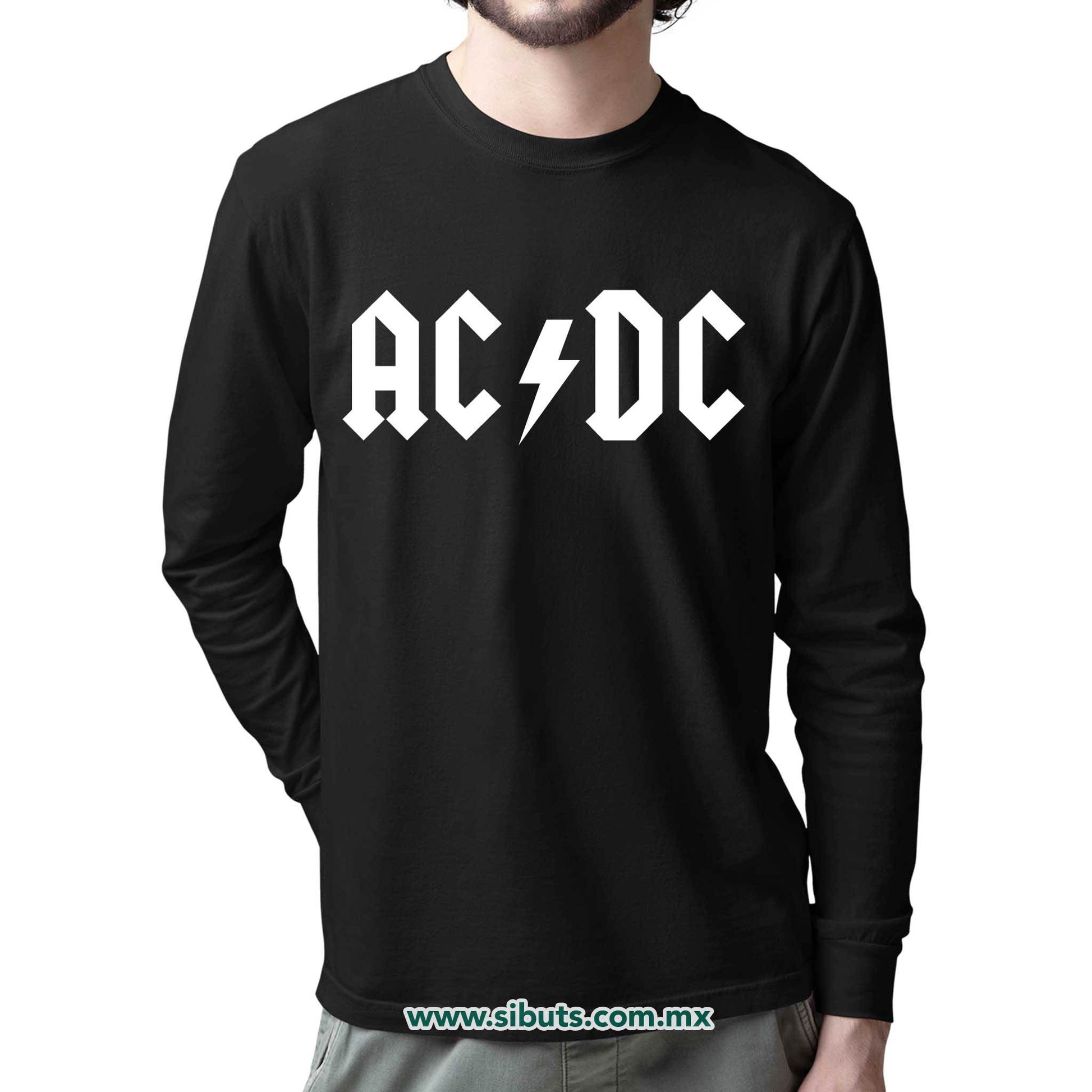 Playera Hombre Manga Larga AC DC