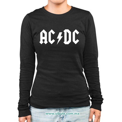 Playera Mujer Manga Larga AC DC