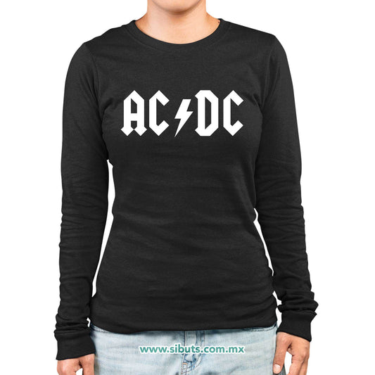 Playera Mujer Manga Larga AC DC