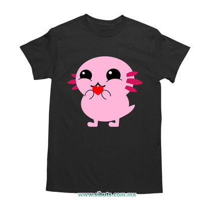Playera Hombre Ajolote con Corazón