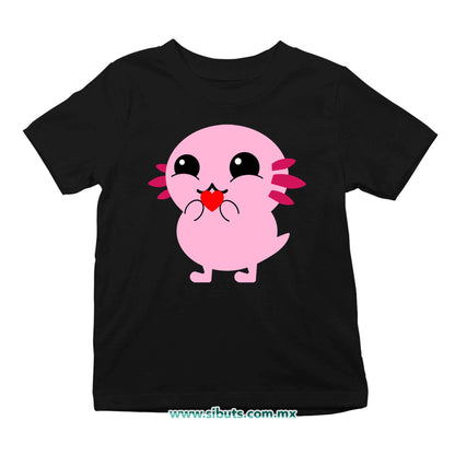 Playera Niña Ajolote con Corazón