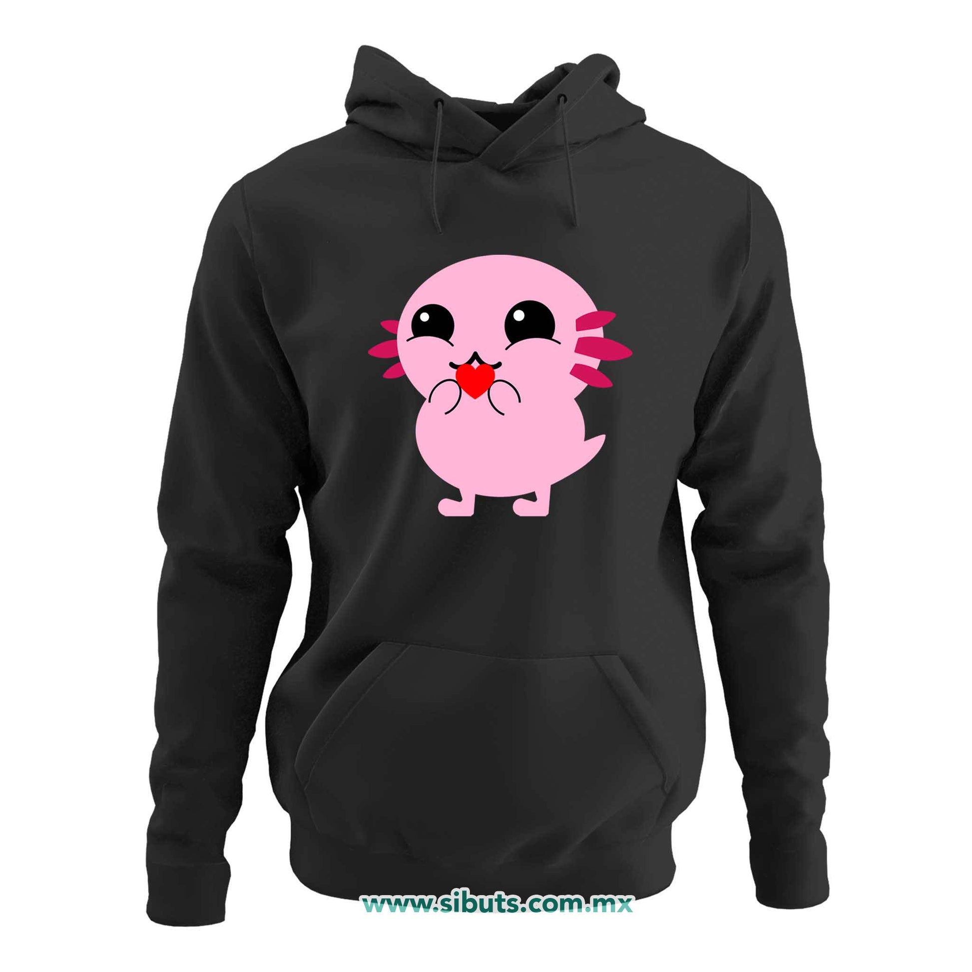 Sudadera Mujer Gorro Ajolote con Corazón