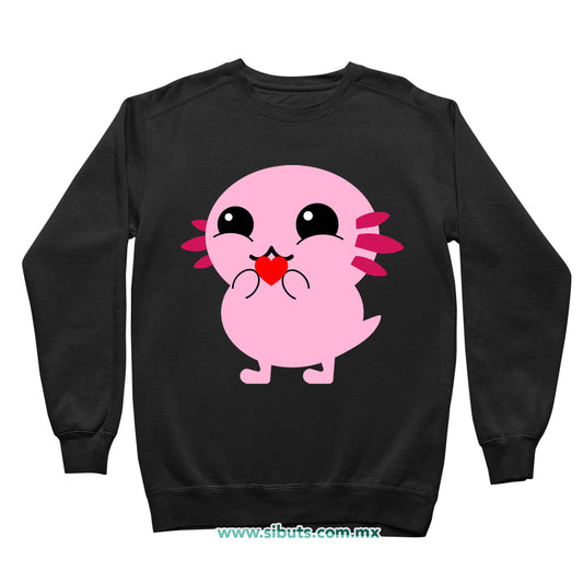 Sudadera Niña Cuello Redondo Ajolote con Corazón
