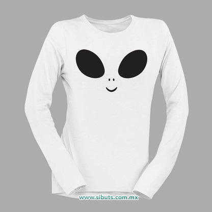 Playera Mujer Manga Larga Happy Alien