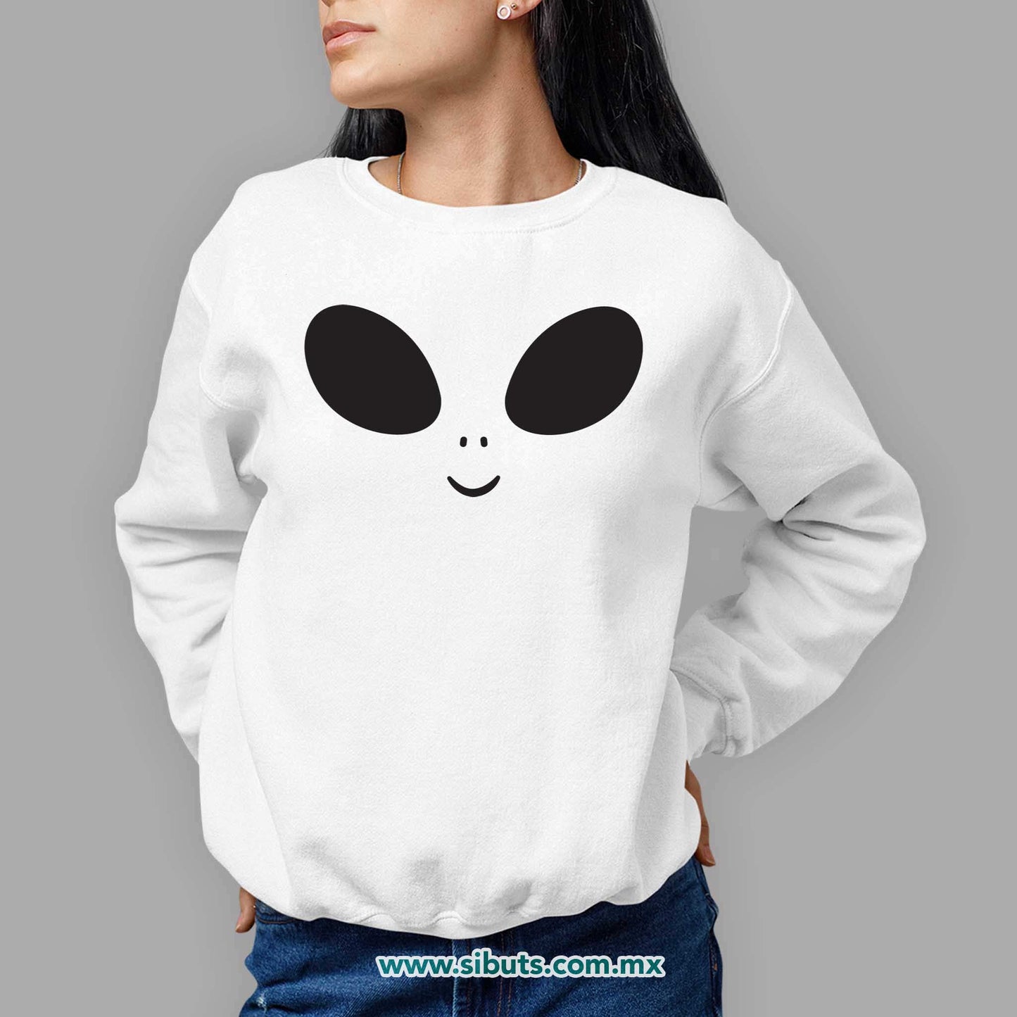 Sudadera Mujer Cuello Redondo Happy Alien