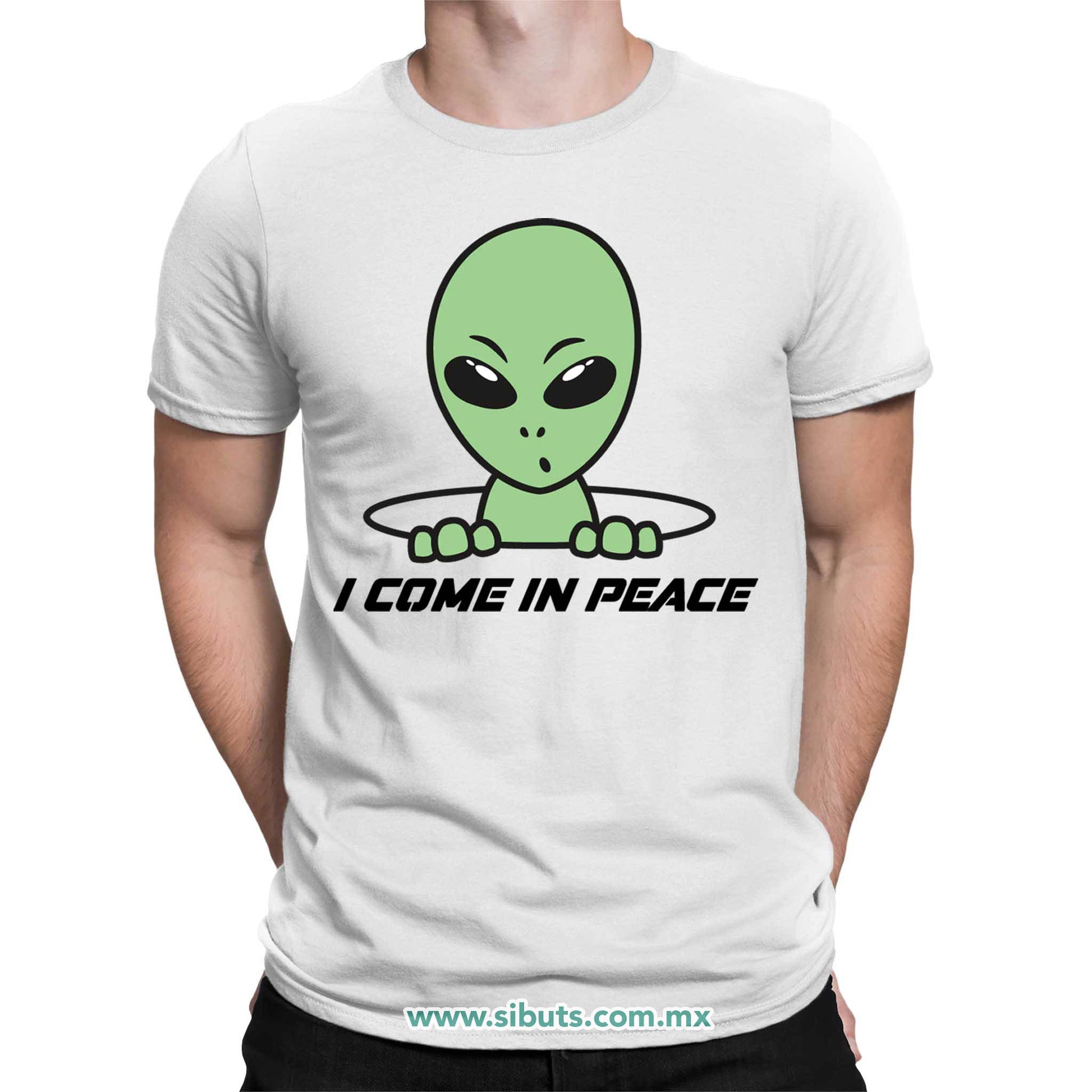 Playera Hombre Alien I Come In Peace