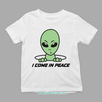 Playera Niño Alien I Come In Peace