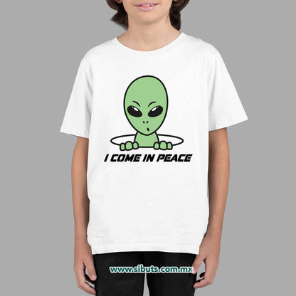Playera Niño Alien I Come In Peace