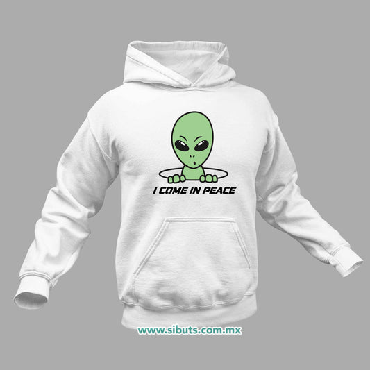 Sudadera Hombre Gorro Alien I Come In Peace