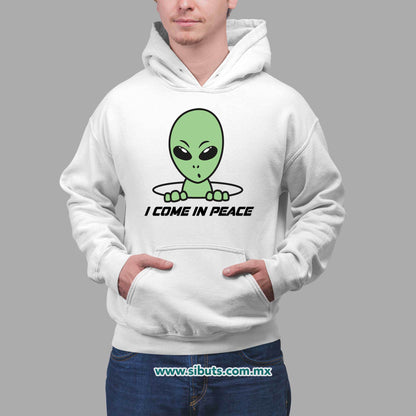 Sudadera Hombre Gorro Alien I Come In Peace