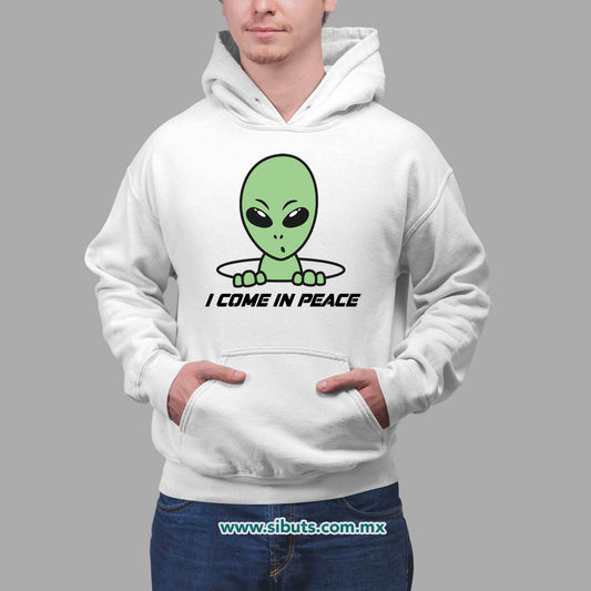 Sudadera Hombre Gorro Alien I Come In Peace