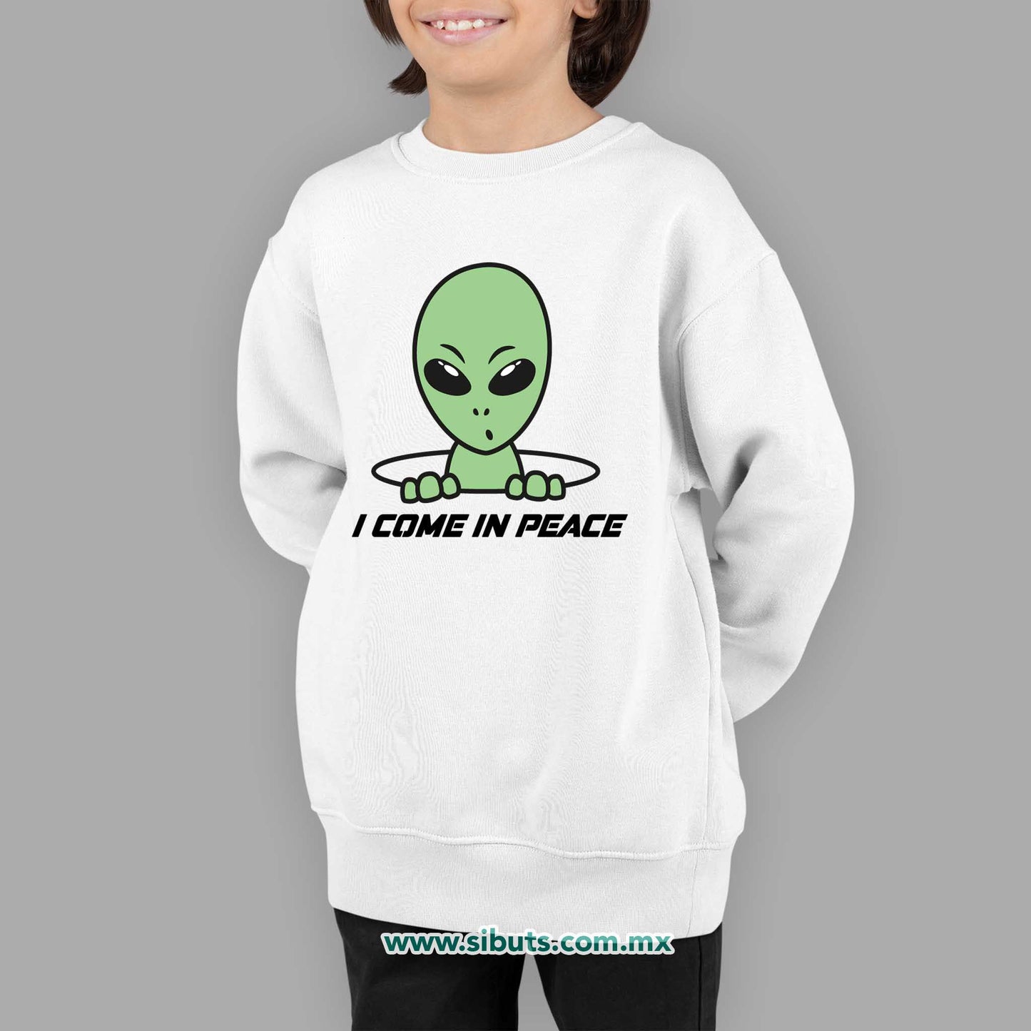 Sudadera Niño Cuello Redondo Alien I Come In Peace