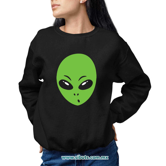 Sudadera Mujer Cuello Redondo Cabeza de Alien