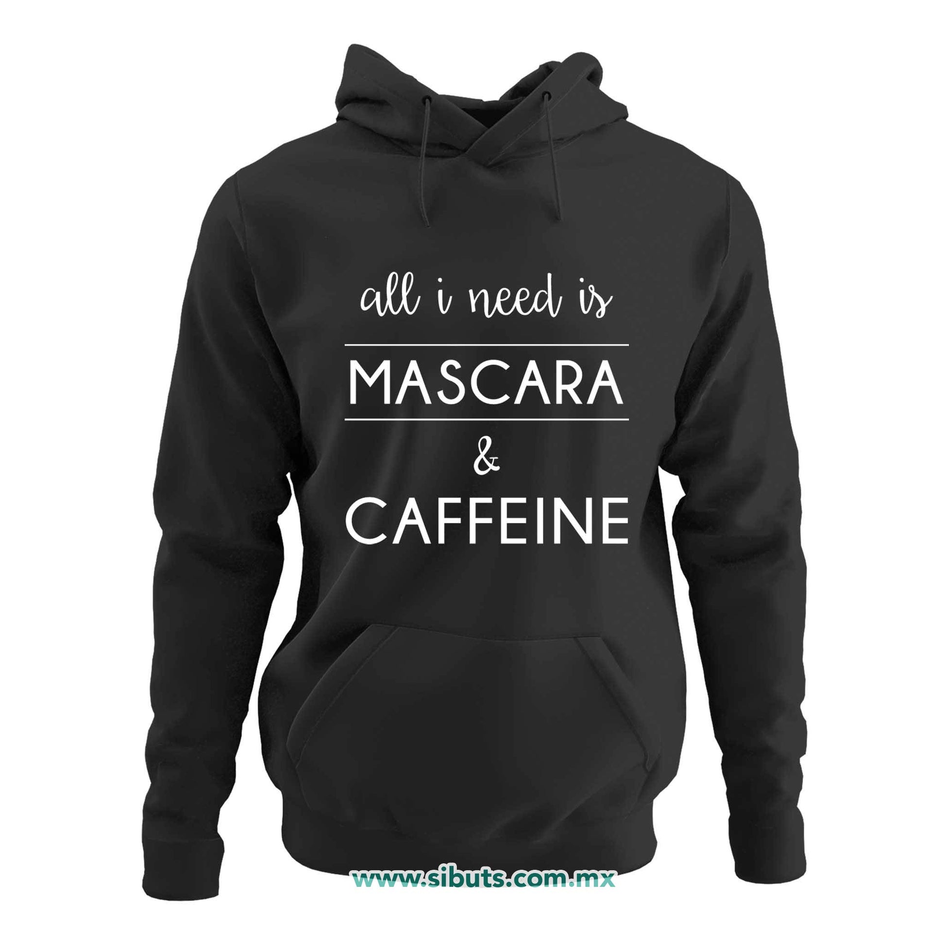 Sudadera Mujer Gorro Frase Mascara And Caffeine