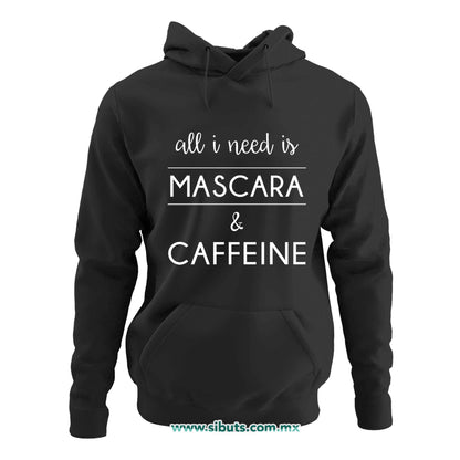 Sudadera Mujer Gorro Frase Mascara And Caffeine