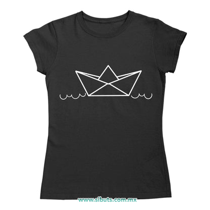 Playera Mujer Barquito de Papel