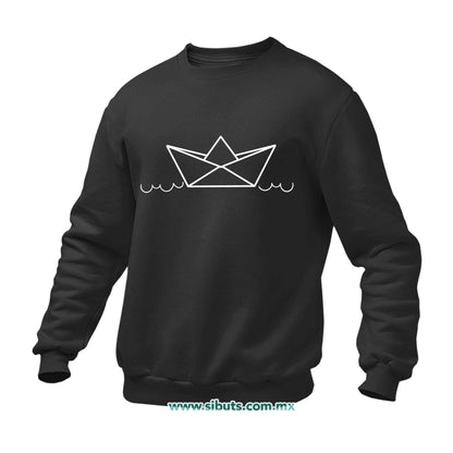 Sudadera Hombre Cuello Redondo Barquito de Papel