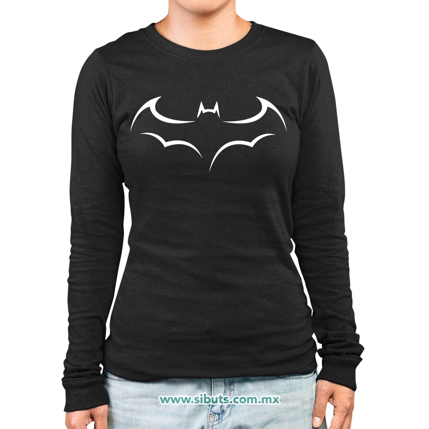 Playera Mujer Manga Larga Batman Murcielago