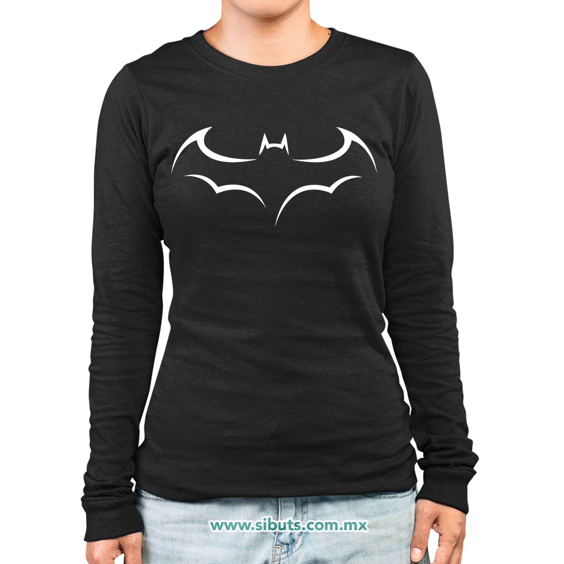 Playera Mujer Manga Larga Batman Murcielago
