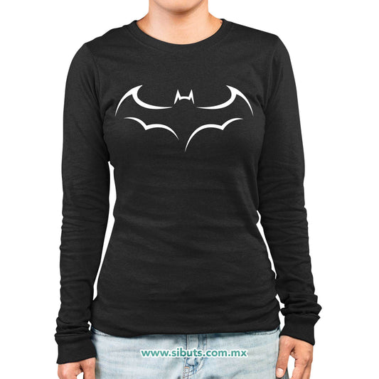 Playera Mujer Manga Larga Batman Murcielago