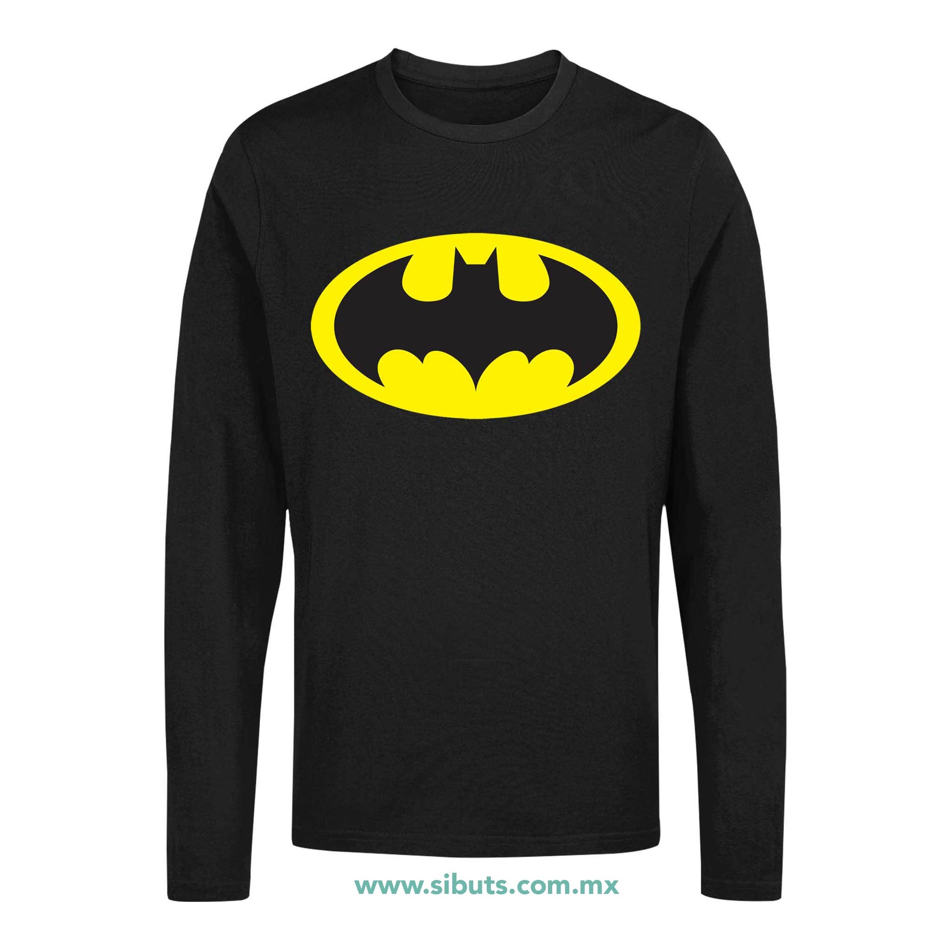 Playera Hombre Manga Larga Batman Amarillo