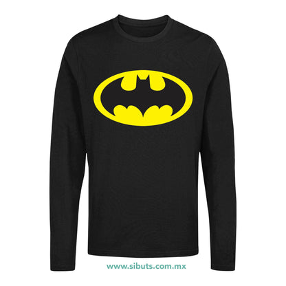 Playera Hombre Manga Larga Batman Amarillo