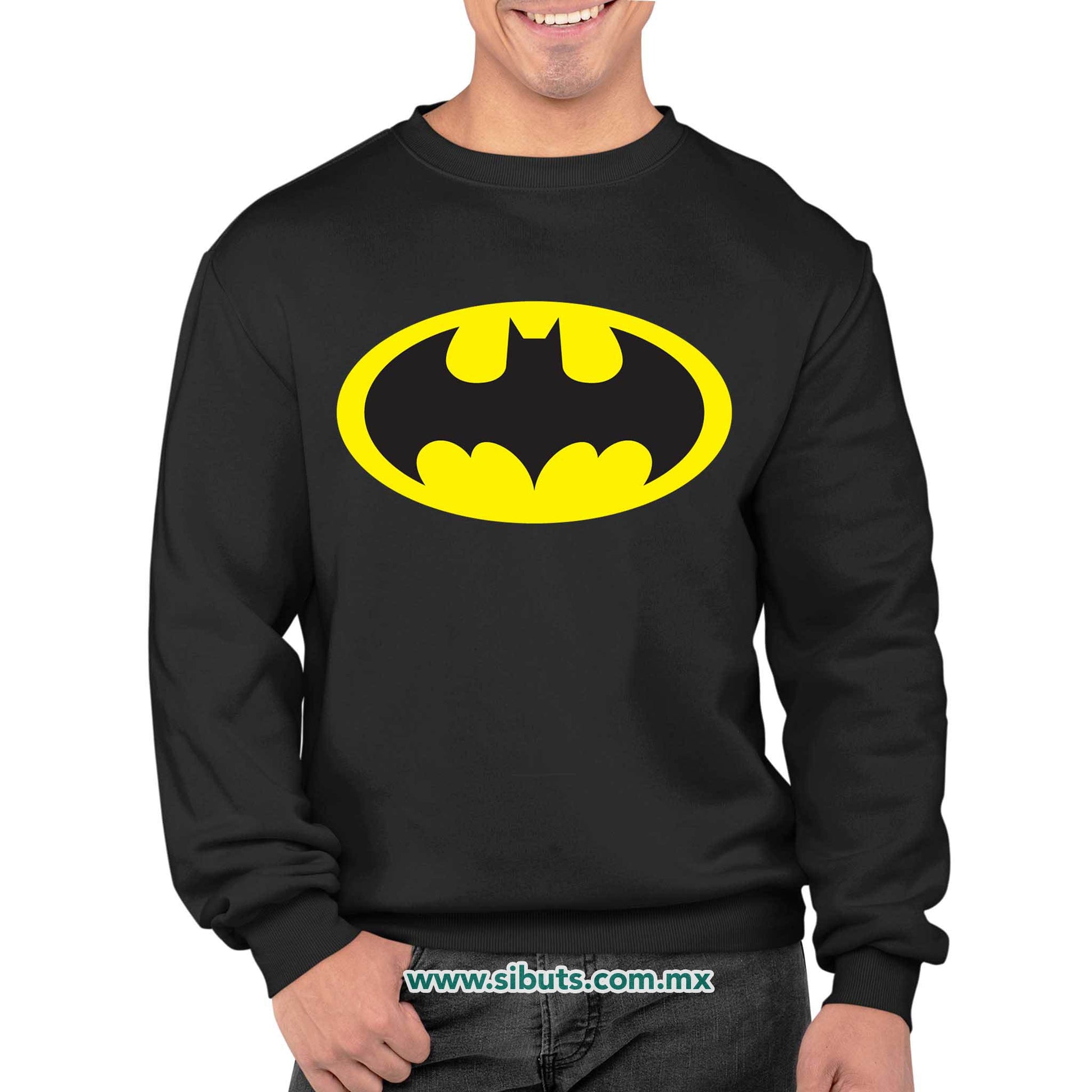 Sudadera Hombre Cuello Redondo Batman Amarillo