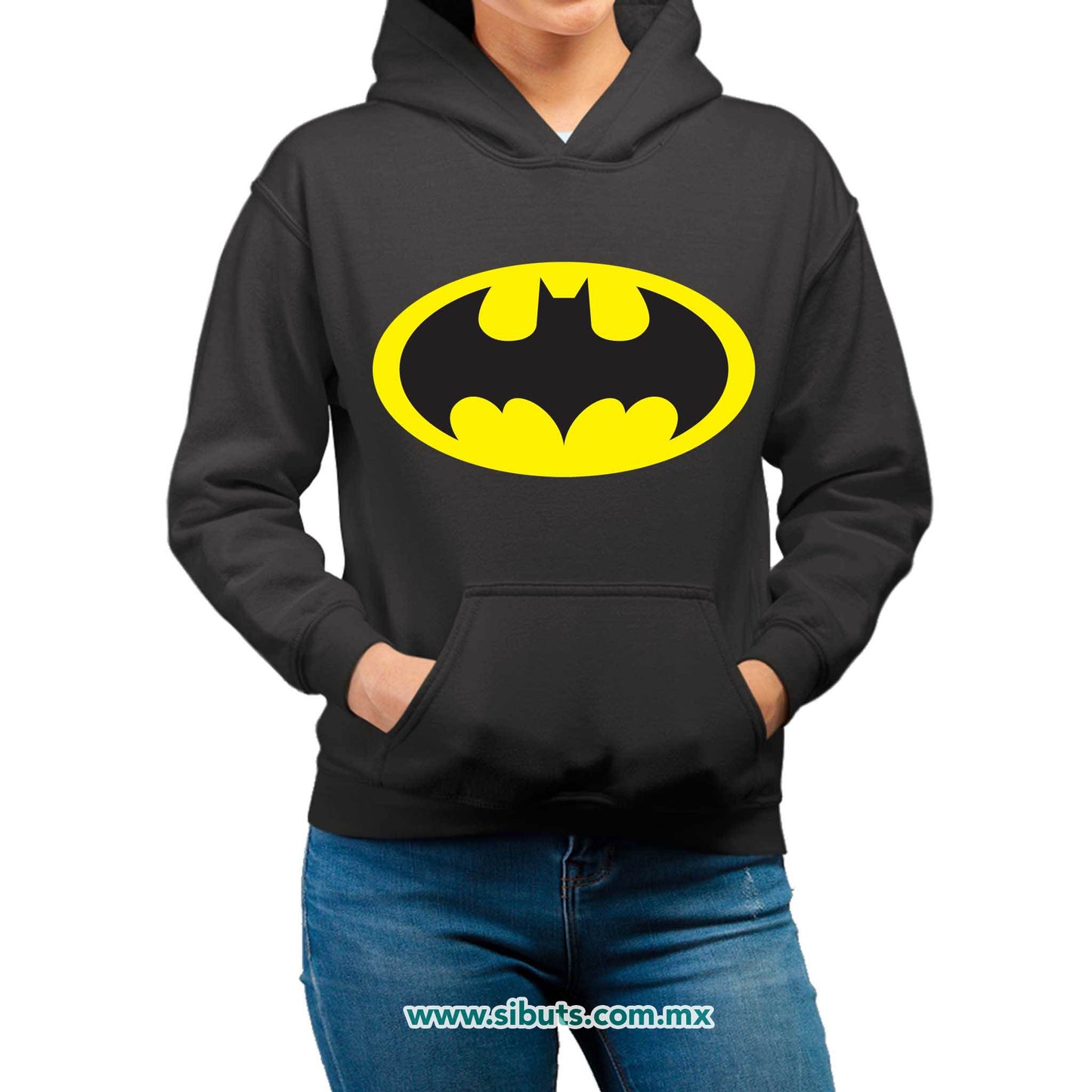 Sudadera Mujer Gorro Batman Amarillo