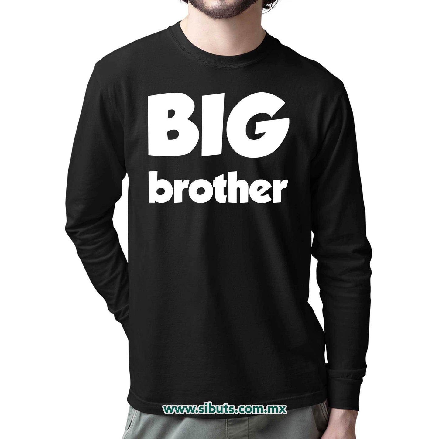 Playera Hombre Manga Larga Big Brother Hermano Mayor