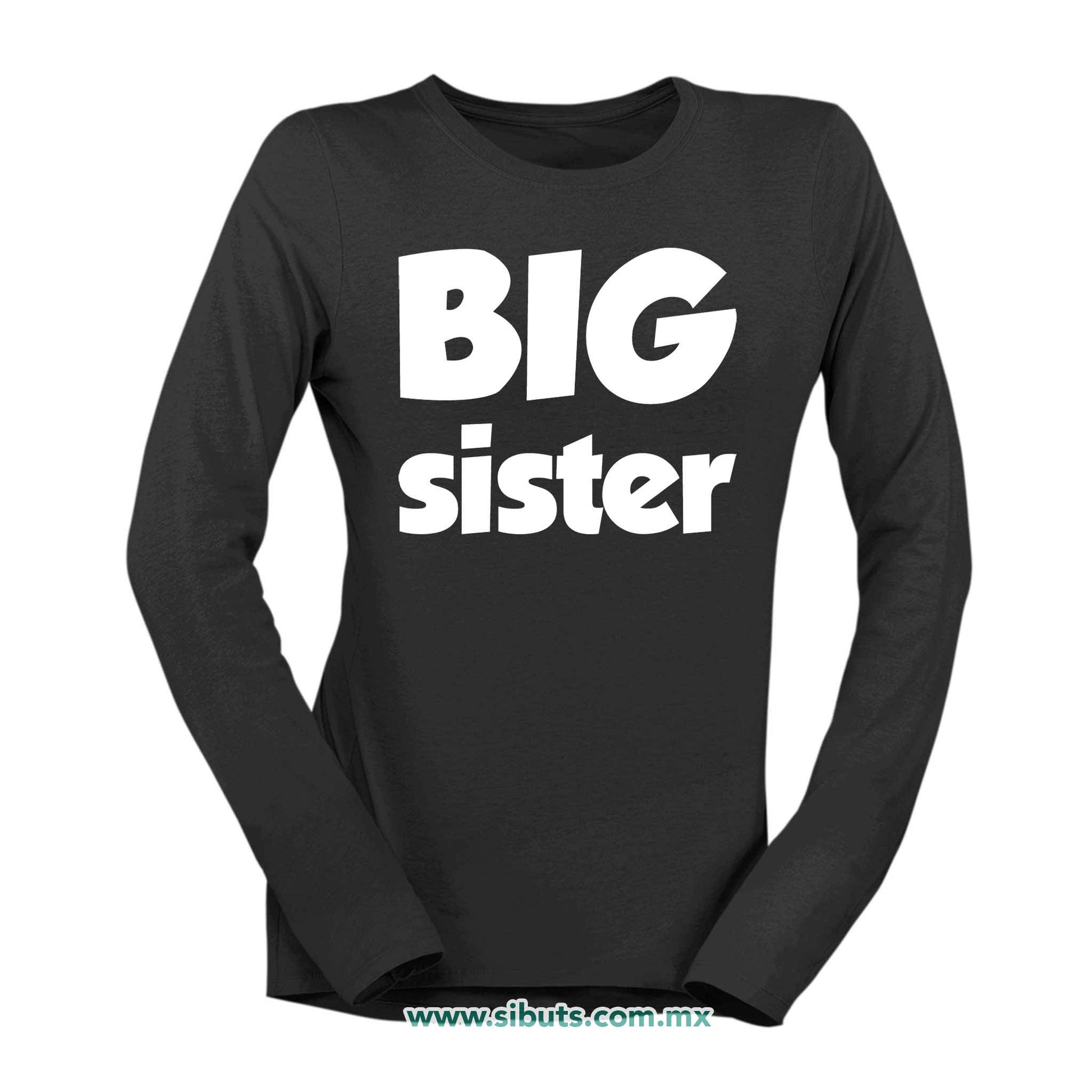 Playera Mujer Manga Larga Big Sister Hermana Mayor