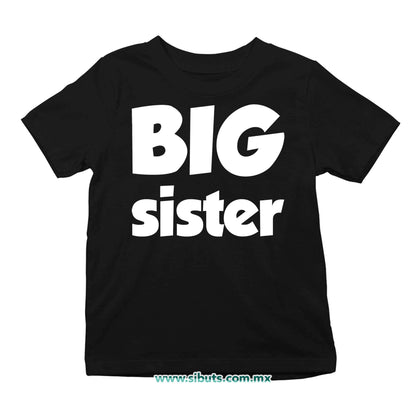 Playera Niña Big Sister Hermana Mayor